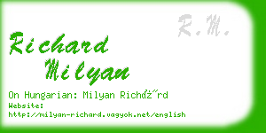 richard milyan business card